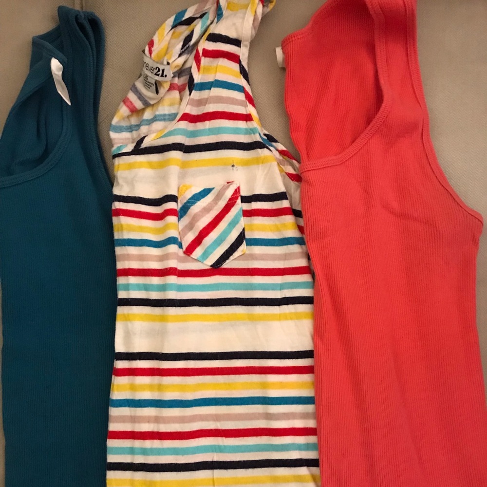 Set of bright cotton tank tops